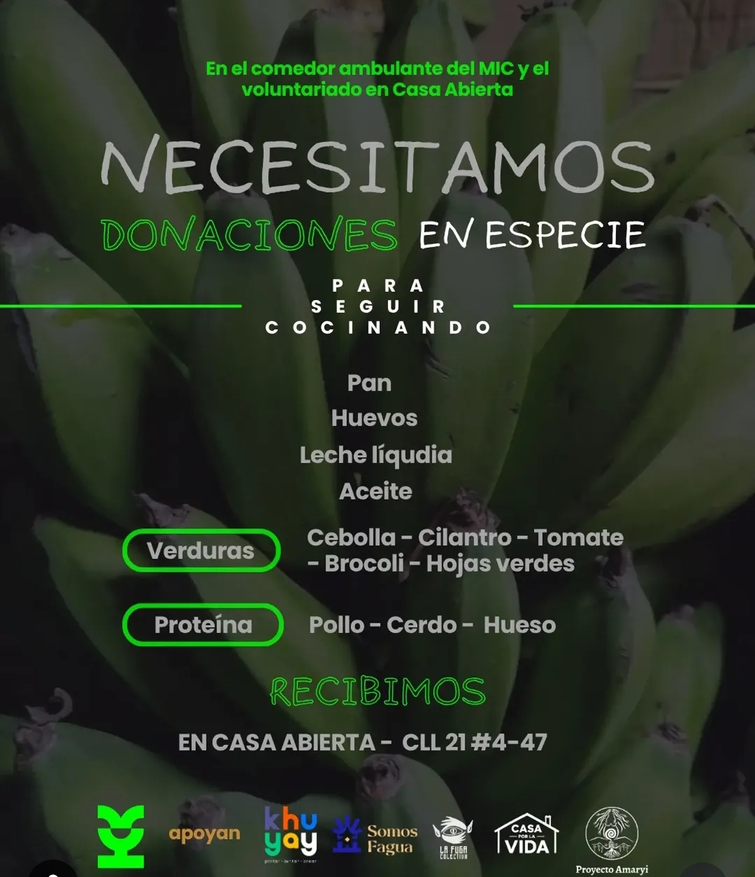 Se necesitan donaciones para cocinarr!