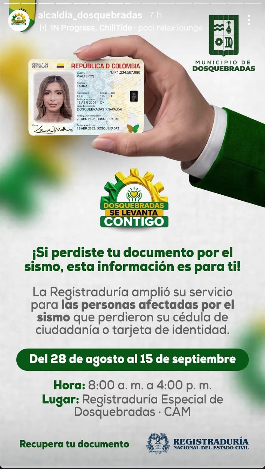 Perdida de documento tras el sismo