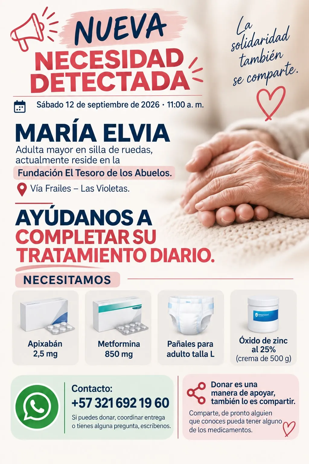 Ayuda de tratamiento para persona de tercera edad